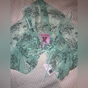 Savage X Fenty Babydoll Lace Flyaway Cami & Satin Tie Bikini 2-Piece Set